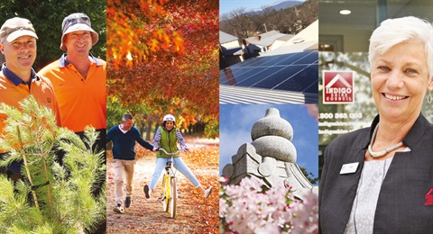 Collection of images stamped with the Indigo Shire Council logo