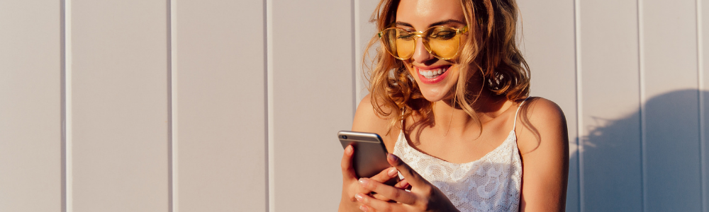 Woman holding a mobile phone